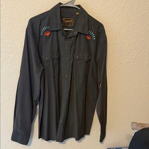 Howler Brothers Gray Shirt with Yellow Label